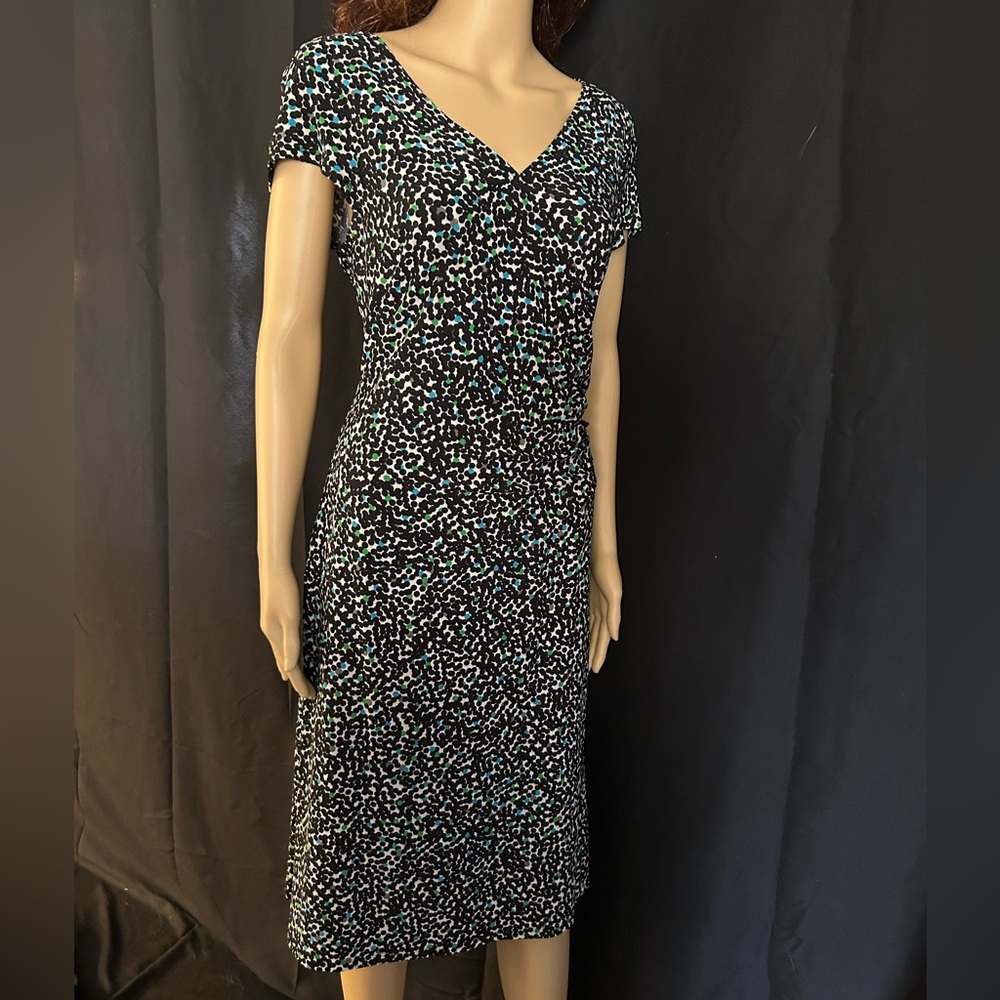 Elegant Black and Blue Patterned Dress